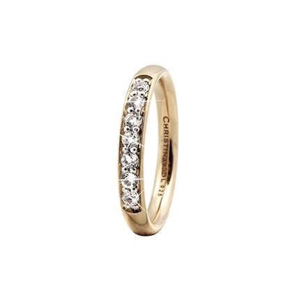 Christina Collect forgyldt sølvring fra Christina Jewelry & Watches med 7 klare kubiske zirkonia.
